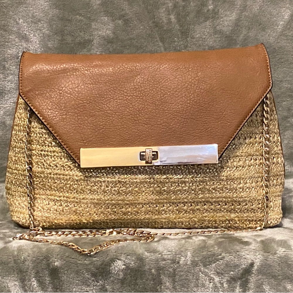 Dune London Vegan Leather and Raffia Purse like new condition